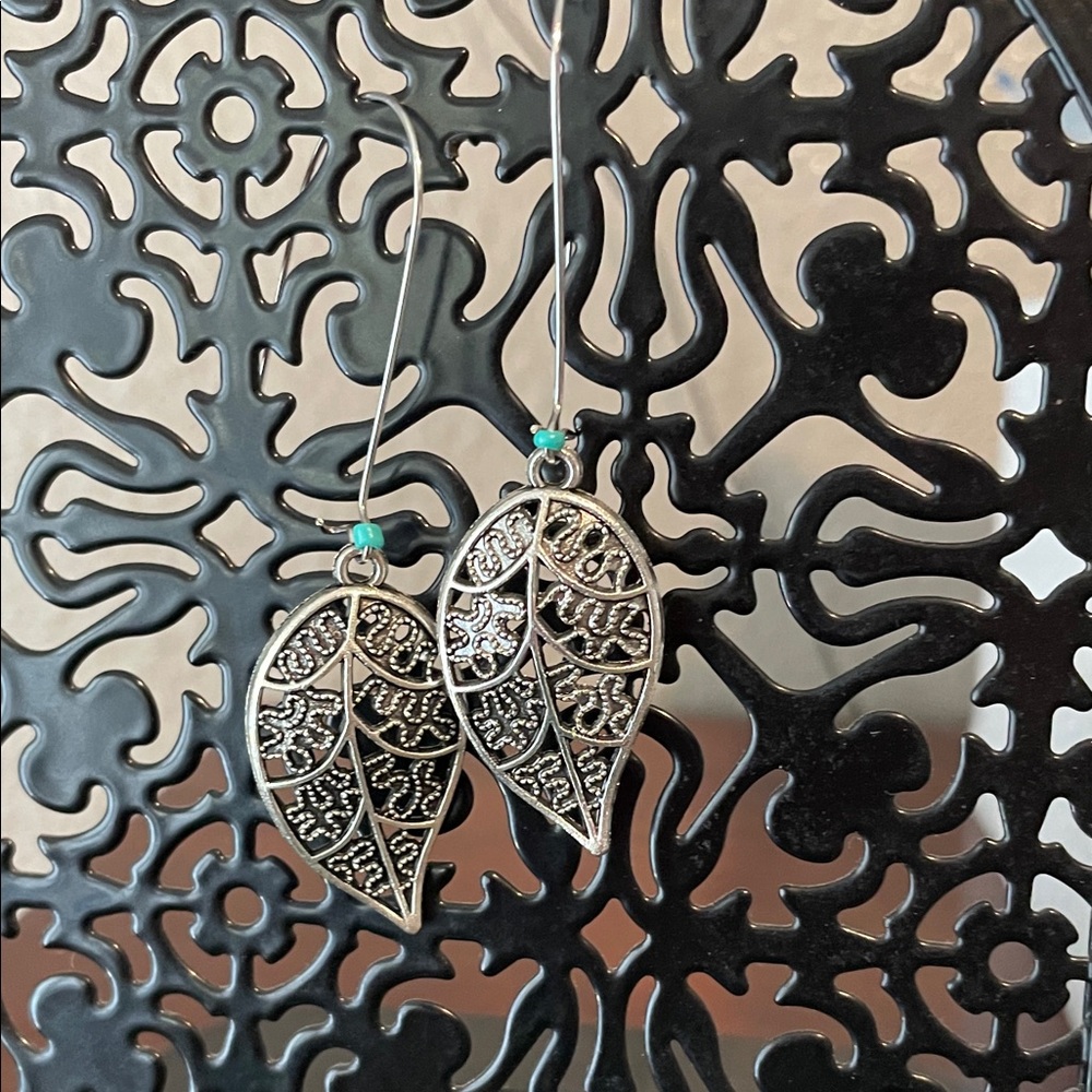 Elegant Silver Leaf Earrings